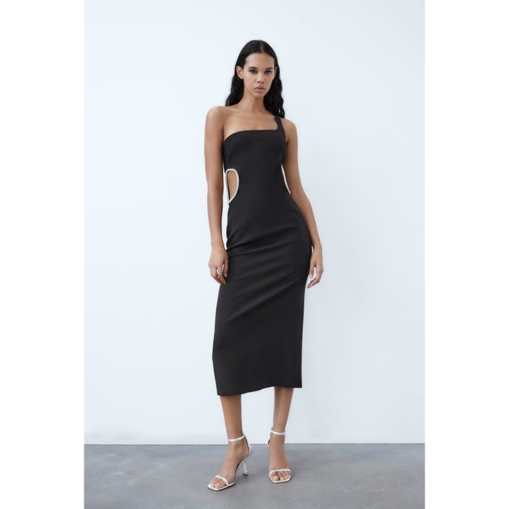 Rare zara rhinestone cutout dress